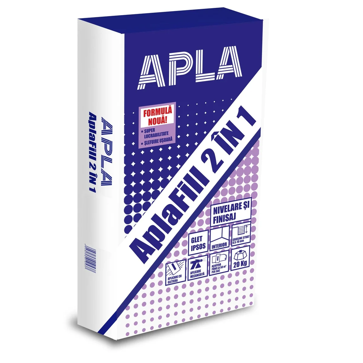 Gleturi pe baza de ipsos - APLAFILL 2 IN 1 GLET DE NIVELARE SI FINISAJ PE BAZA DE IPSOS - APLA 20KG