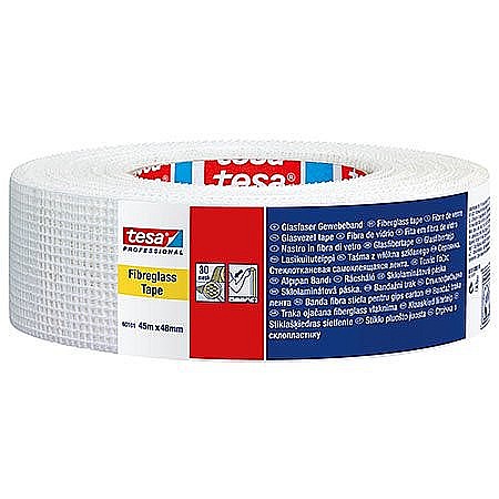 Benzi gips-carton - BANDA ADEZIVA DE IMBINARE DIN FIBRA DE STICLA, 90MX48MM, 60101-00002, TESA