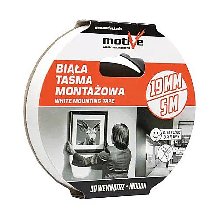 Benzi dublu adezive - BANDA DUBLU ADEZIVA, ALBA, 19X5000MM, S020178, MOTIVE