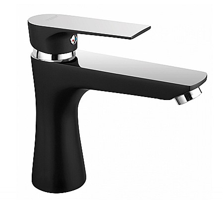 Obiecte sanitare - BATERIE STATIVA, BAQ2BLC, LAVOAR SQUARE, NERO, FERRO