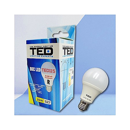 Electrice - BEC LED E27, 15 W, 6400K, A60