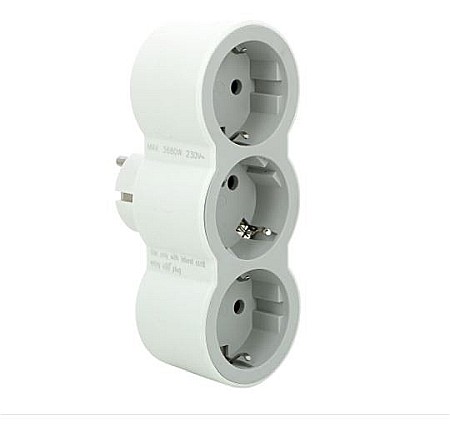 Electrice - BLOC PRIZA TRIPLA FRONTALA STANDARD, 694518, 2P+T 16A, ALB-GRI, LEGRAND