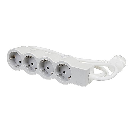 Electrice - BLOC PRIZA FRONTALA STANDARD, 694569, 5M 4X2P+T ALB GRI, LEGRAND