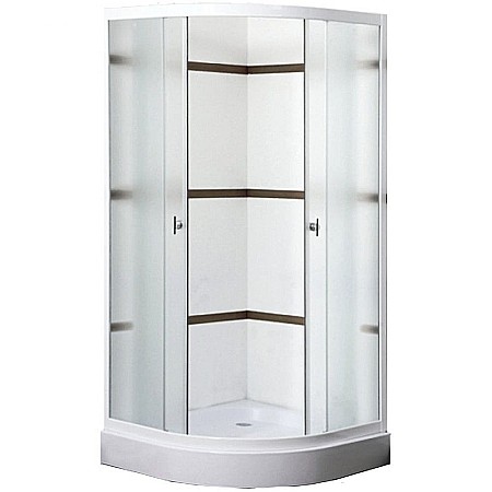 Obiecte sanitare - CABINA DE DUS RUNDE 900X900MM, STICLA MATA, SEMIROTUNDA, HANNE