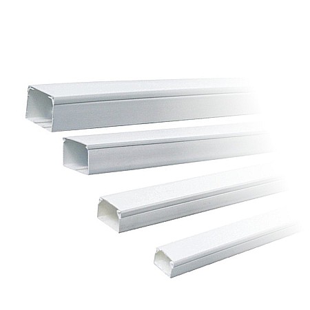 Electrice - CANAL CABLU (JGHEAB), 40X40MM, CU CAPAC, 2M, ALB, PVC IGNIFUGAT, COMTEC