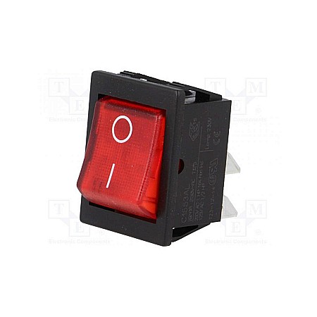 Electrice - COMUTATOR BASCULANT MINI, ST 1/RD, 250V, 1 CIRCUIT, ROŞU, SOMOGYI
