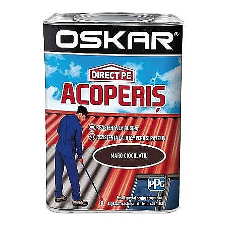 Acoperis - VOPSEA ALCHIDICA DIRECT PE ACOPERIS, MARO, 0.75 L, OSKAR