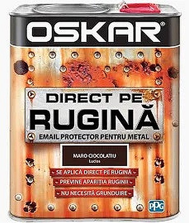Vopsele pentru lemn si metal - VOPSEA ALCHIDICA DIRECT PE RUGINA 3 IN 1, MARO CIOCOLATIU, MAT, 2.5 L,	OSKAR