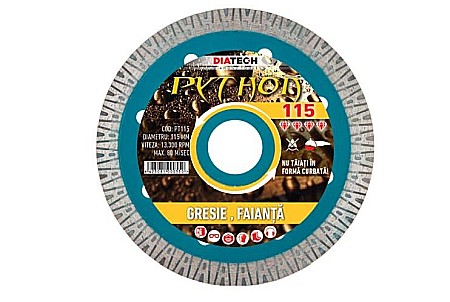 Discuri diamantate - DISC DIAMANTAT GRESIE/FAIANTA, 125MM, PYTHON