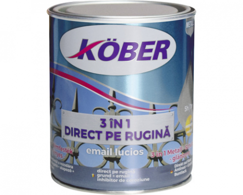 Amenajari pentru interior - Email 3 in 1 pentru metal, 10l, Kober, Gri grafit RAL7024