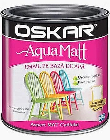 Vopsele pentru lemn si metal - EMAIL BAZA TRANSPARENT, AQUA MATT, 2.5L, OSKAR