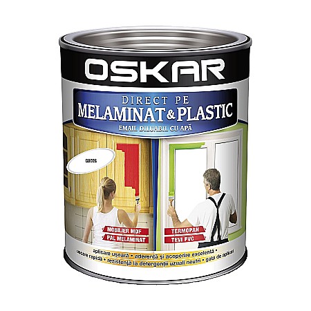Amenajari pentru interior - EMAIL DIRECT PE MELAMINAT SI PLASTIC OSKAR, INTERIOR , DILUABIL CU APA, ALB/COCOS, 0.6L