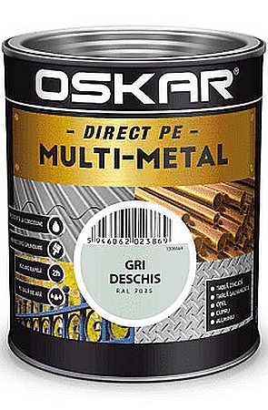 Vopsele pentru lemn si metal - EMAIL MULTIMETAL GRI DESCHIS RAL7035 0.75L OSKAR