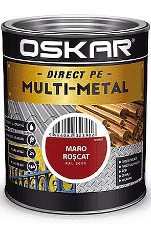 Vopsele pentru lemn si metal - EMAIL MULTIMETAL MARO ROSCAT RAL3009 0.75L OSKAR