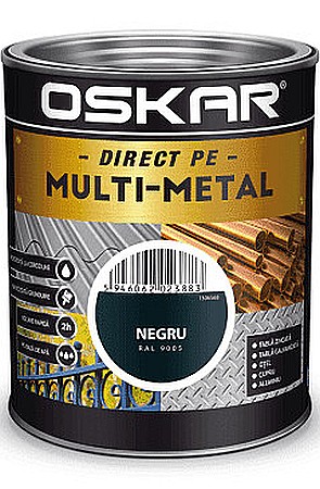 Vopsele pentru lemn si metal - EMAIL MULTIMETAL NEGRU RAL9005 0.75L OSKAR