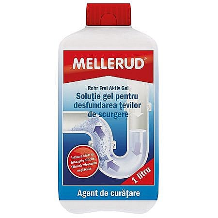 Diluanti si solutii - GEL PENTRU DESFUNDAT TEVI DE SCURGERE, 1L, MELLERUD