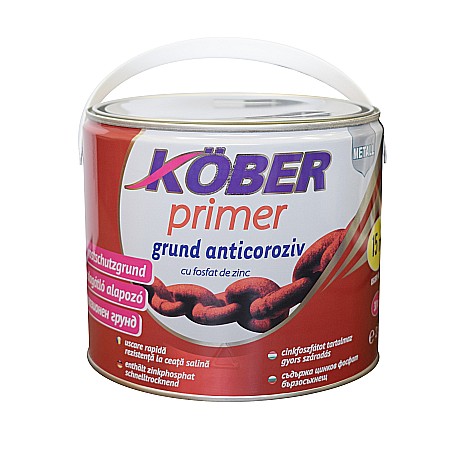 Grunduri pe baza de solvent - GRUND PENTRU METAL CU ZINC, PRIMER, ROSU OXID, 2.5L KOBER
