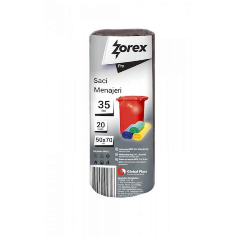 SACI MENAJERI - GSM352 ZOREX PRO SACI MENAJ NEGRI 35L 20/ROLA
