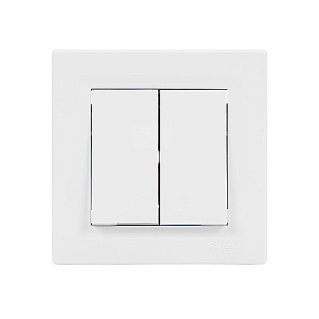 Electrice - INTRERUPATOR DUBLU, ASFORA EPH0300121, INCASTRAT, RAMA INCLUSA, ALB, SCHNEIDER ELECTRIC