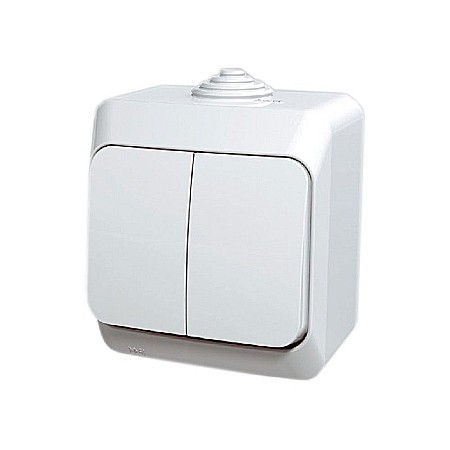 Electrice - INTRERUPATOR DUBLU, CEDAR WDE000550, APARENT, ALB, SCHNEIDER ELECTRIC