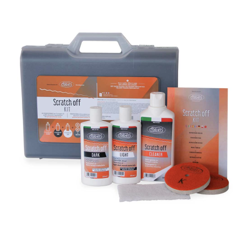 Produse pentru lustruire și restaurare piatră - Kit Scratch Off pentru îndepărtarea zgârieturilor de pe plăci ceramice porțelanate lustruite, Faber