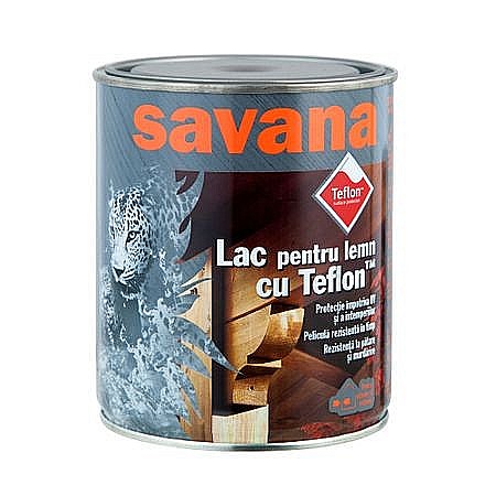 Amenajari pentru interior - LAC PENTRU LEMN CU TEFLON, INTERIOR / EXTERIOR, MESTEACAN, 0.75L, SAVANA