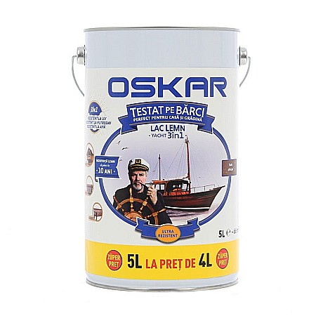 LAC PENTRU LEMN. INTERIOR / EXTEROR, YACHT, INCOLOR, 5L, OSKAR [1]