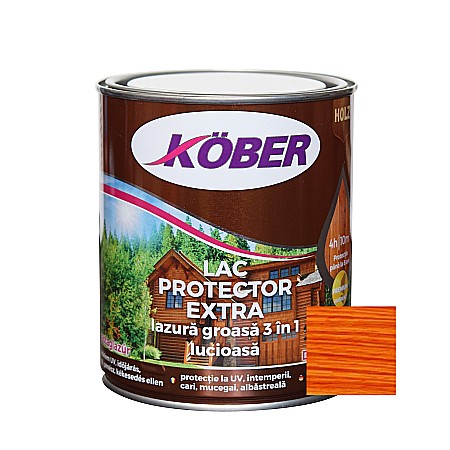 Amenajari pentru interior - LAC PROTECTOR PENTRU LEMN, LAZUR EXTRA, CIRES, 0.75L, KOBER