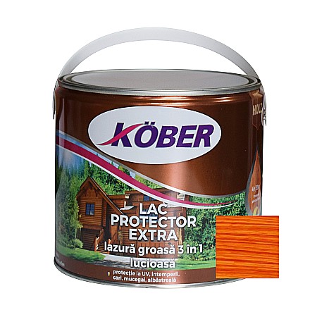 Lac pentru lemn - LAC PROTECTOR PENTRU LEMN, LAZUR EXTRA, CIRES, 2.5L, KOBER