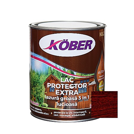 Amenajari pentru interior - LAC PROTECTOR PENTRU LEMN, LAZUR EXTRA, MAHON, 0.75L, KOBER