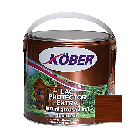 Lac pentru lemn - LAC PROTECTOR PENTRU LEMN, LAZUR EXTRA, PALISANDRU, 2.5L, KOBER