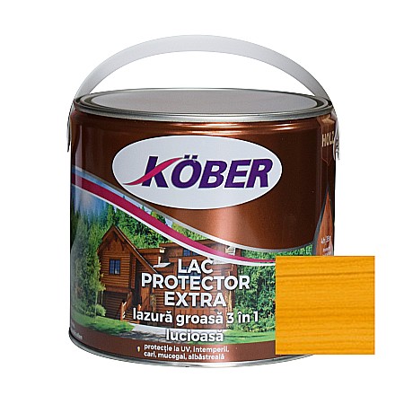 Lac pentru lemn - LAC PROTECTOR PENTRU LEMN, LAZUR EXTRA, STEJAR, 2.5L, KOBER
