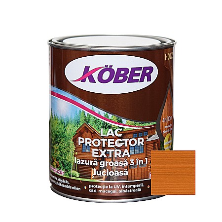 Amenajari pentru interior - LAC PROTECTOR PENTRU LEMN, LAZUR EXTRA, TEAK, 0.75L, KOBER