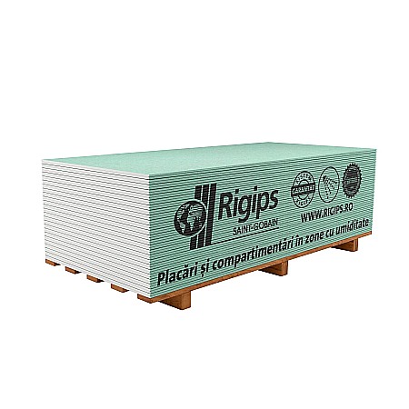 Gips carton si compartimentari - PLACA GIPS CARTON RIGIPS RBI, ANTIUMEZEALA, 12.5x1200x2600MM