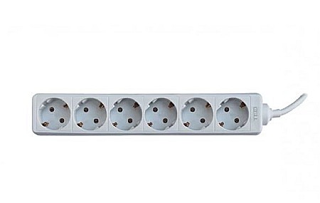 Prelungitoare fara intrerupator - PRELUNGITOR, 1.5TED, 1.5M, 6P +INTR 3X1, ALB, TED ELECTRIC
