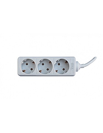 Electrice - PRELUNGITOR 3 METRI, 1TED3M3P, 3 PRIZE SCHUKO CABLU 3X1MM, ALB
