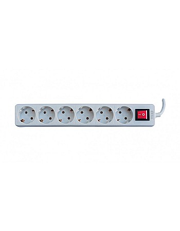 Electrice - PRELUNGITOR 5 METRI, 1TED5M6P+I, 6 PRIZE SCHUKO + INTRERUPATOR CABLU, 3X1MM ALB