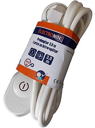 Electrice - PRELUNGITOR, AG3115A03, ALB-GRI, 3P, 3M,, 3X1.5 CU INTRERUPATOR, ELECTRONIN