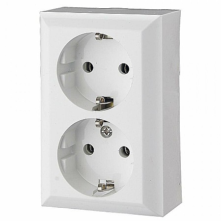 Electrice - PRIZĂ DE REŢEA, CU ÎMPĂMÂNTARE, 2 LOCURI,BUSINESS LINE, IP20, 0311H, SOMOGYI