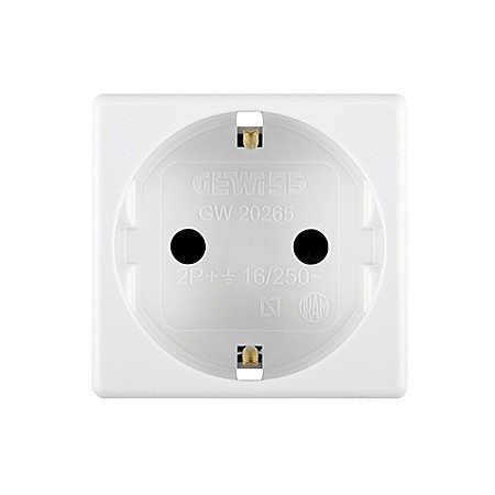 Electrice - PRIZA SIMPLA SYSTEM, GW20265, INCASTRATA, MODULARA 2, CONTACT DE PROTECTIE, ALBA, GEWISS