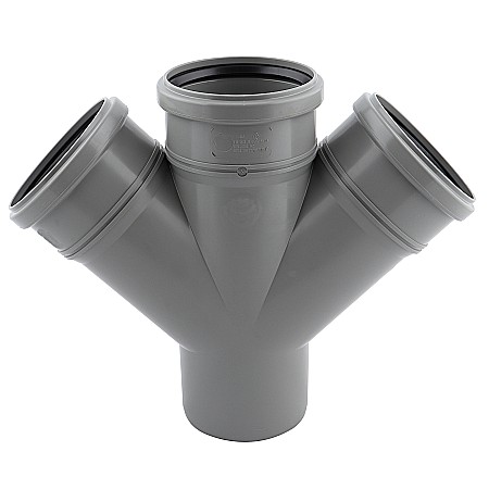 Instalatii Termice si Sanitare - RAMIFICATIE DUBLA, PVC, GRI, 110X110X110 MM, 45º