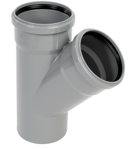 Ramificatii din PVC - RAMIFICATIE PVC CU INEL, D 125X125MM, 45º