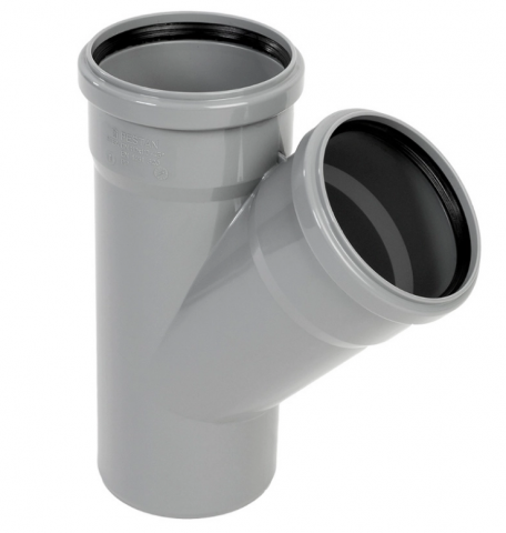 Ramificatii din PVC - RAMIFICATIE PVC CU INEL, D 75X75MM, 45º