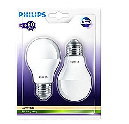 Bec LED - SET 2 BECURI LED, 10.5W (60W), A60, E27, LUMINA CALDA, 871869657683000, PHILIPS