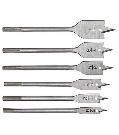 Burghie pentru lemn - SET 6 BURGHIE PLATE PENTRU LEMN, EVOTOOLS