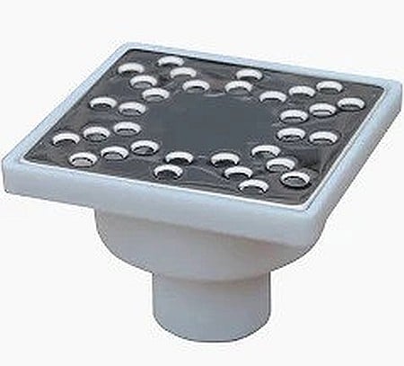 Accesori sanitare - SIFON PARDOSEALA INOX CU IESIRE VERTICALA, 10X10CM,  DIAMETRU 40MM