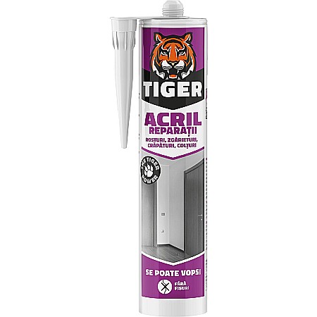 Amenajari pentru interior - SILICON ACRYL, ALB, 260ML, TIGER