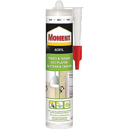 Silicon montaj si sigilant - SILICON ACRYL, ALB, 280ML, MOMENT