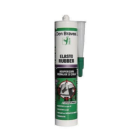 Silicon montaj si sigilant - SILICON IZOLANT PE BAZA DE CAUCIUC SINTETIC, ELASTO RUBBER, TRANSPARENT, 280ML, DEN BRAVEN