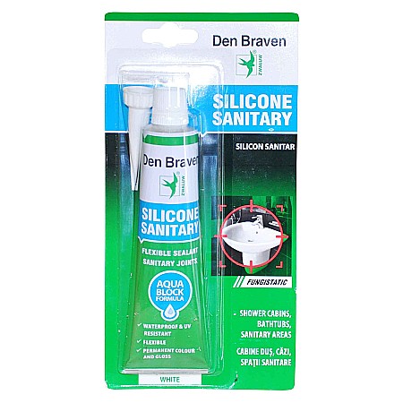 Silicon sanitar - SILICON SANITAR, ALB, 80ML, DEN BRAVEN